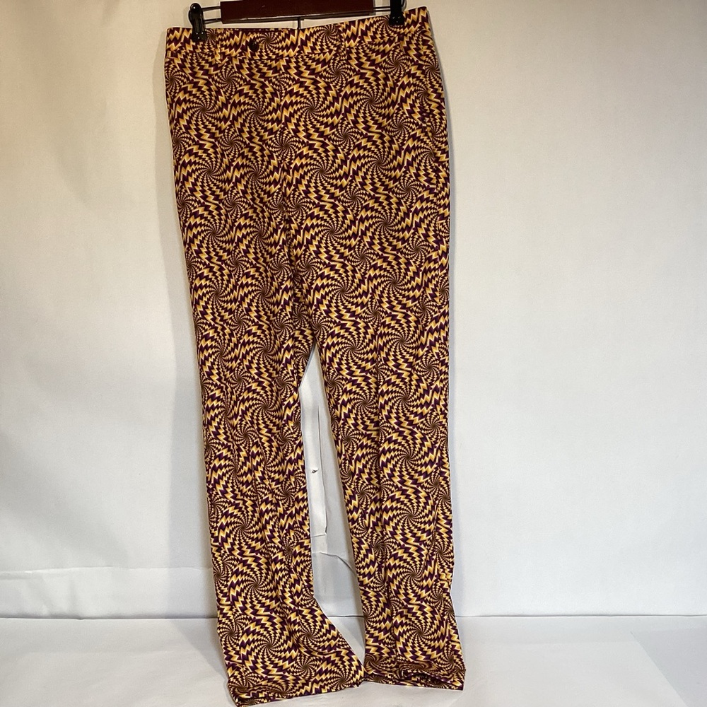 ​Shinesty Men's or Women's Psychedelic Spiral Print Pants Maroon & Gold Casual